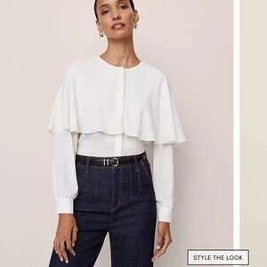 Ann Taylor Capelet Overlay Blouse